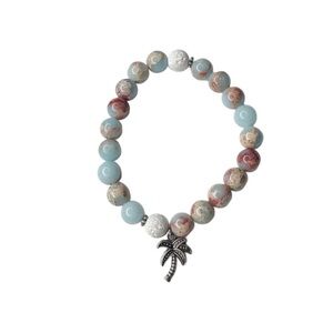 Beaded Bracelet with Palm Tree Charm